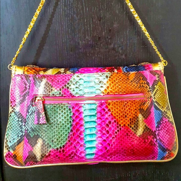 SOLIS Elegant evening clutch bag made of genuine python leather handmade - Picture 2 of 2